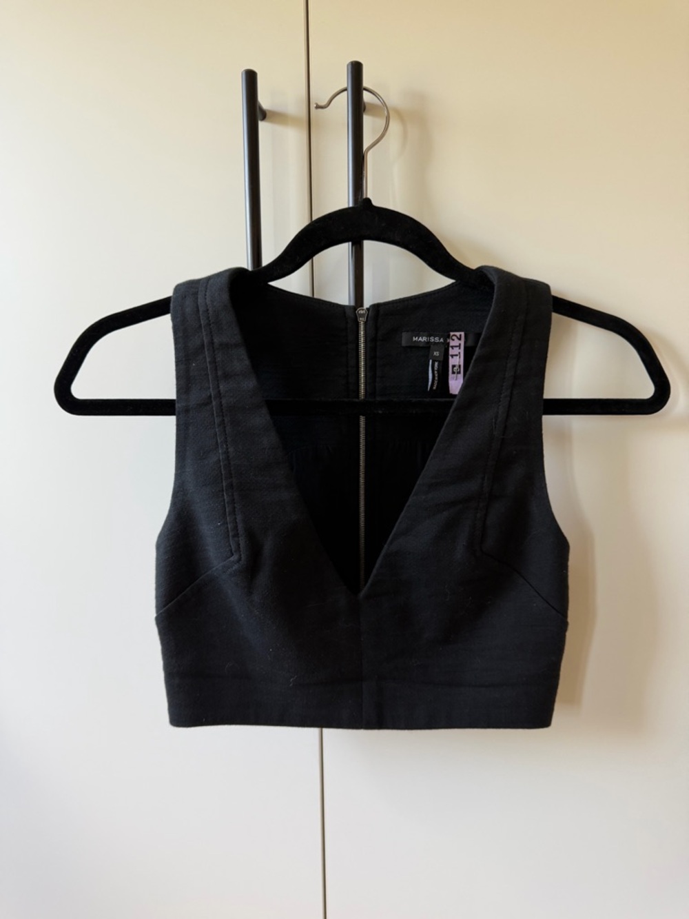Marissa Webb Black V-Neck Cropped Tank Top